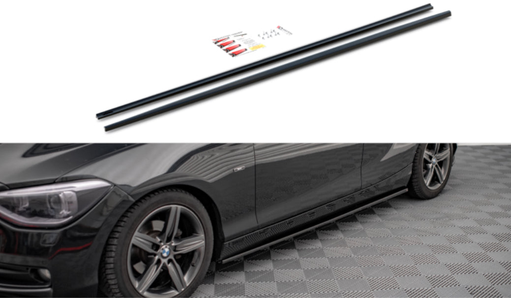 BMW F20 11-15 vakiohelmojen kiiltävän mustat helmalistat Maxton Design