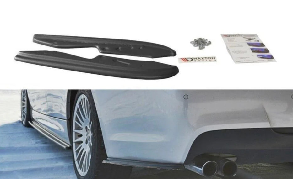 BMW E90 E92 E93 05-11 sedan M-Sport takapuskurin kiiltävän musta kulmapalat / splitterit Maxton Design