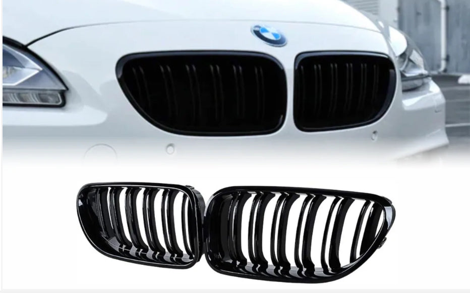 BMW F06,F12,F13 M-look kiiltävän mustat tuplarima munuaiset