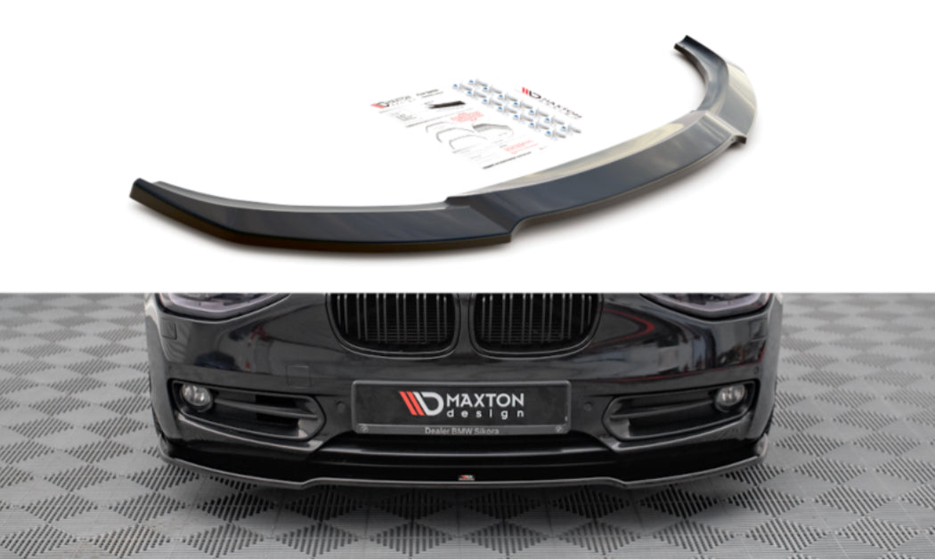 BMW F20 11-15 vakioetupuskurin kiiltävän musta splitteri etulippa V1 Maxton Design