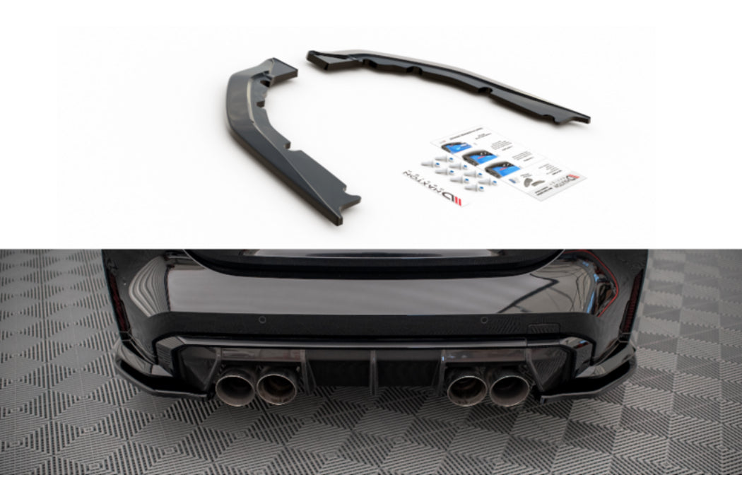 BMW M4 G82 21- takapuskurin kiiltävän mustat kulmapalat Maxton Design
