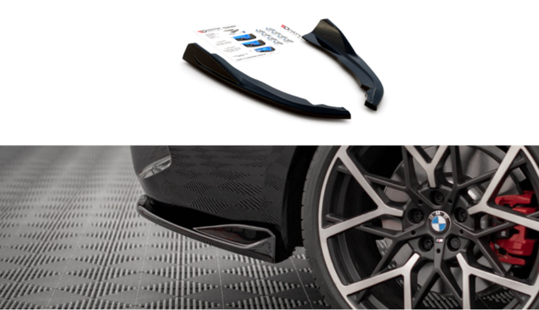 BMW 4-sarja G22 20- M-Sport takapuskurin kiiltävän mustat kulmapalat Maxton Design