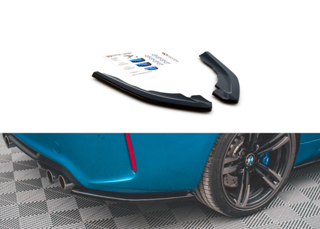 BMW M2 F87 16-20 kiiltävän mustat takapuskurin kulmapalat Maxton Design