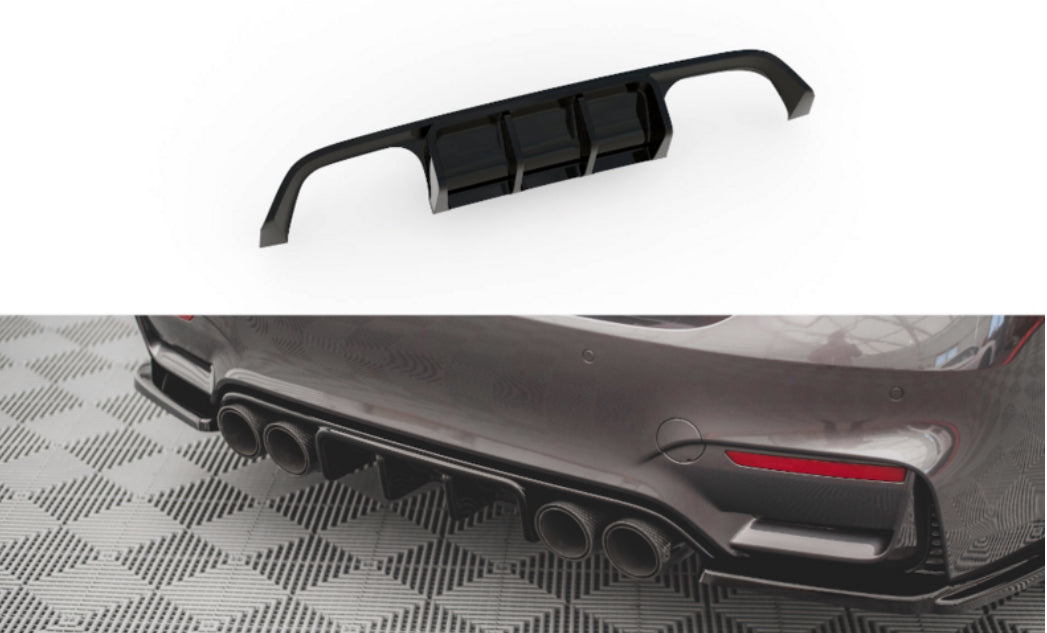 BMW M4 F82 14- takapuskurin kiiltävän musta diffusori Maxton Design