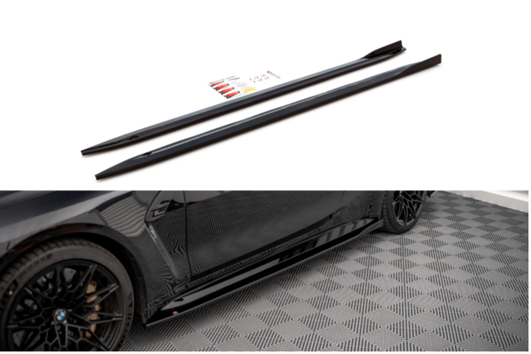 BMW M4 G82 21- helmojen kiiltävän mustat helmalistat Maxton Design