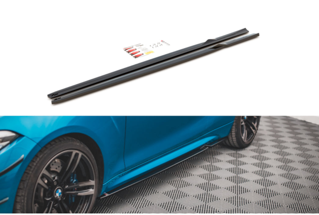 BMW M2 F87 16-20 kiiltävän mustat helmalistat Maxton Design