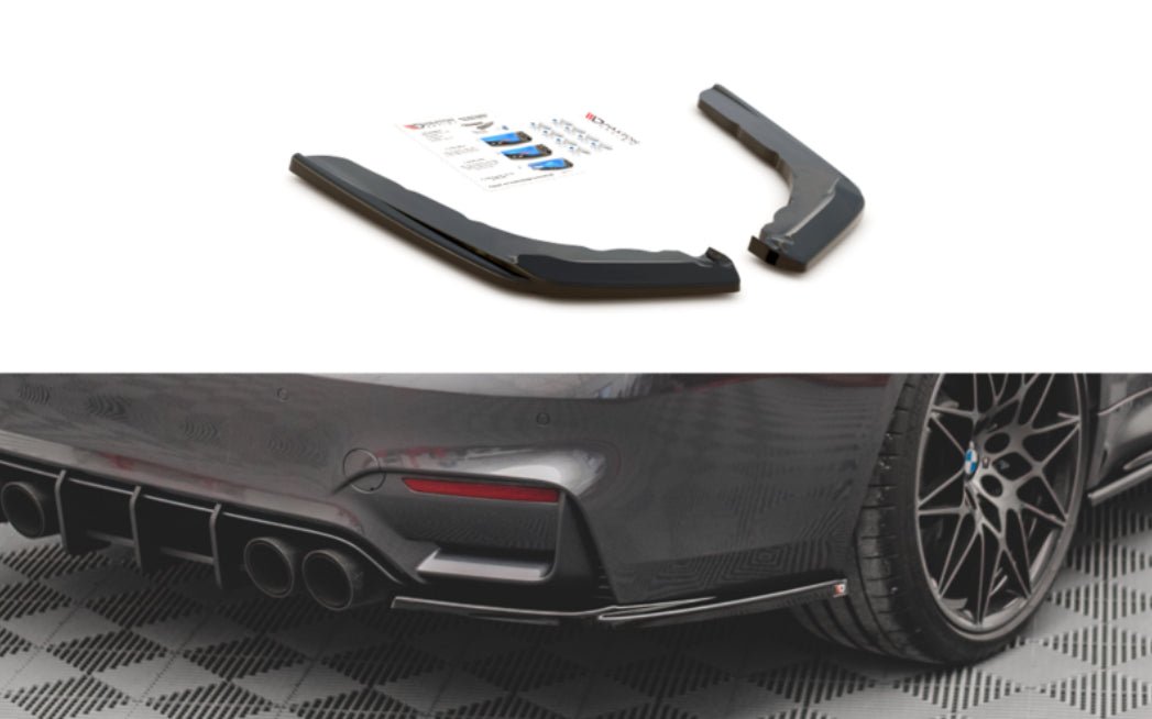 BMW M4 F82 14- takapuskurin kiiltävän mustat kulmapalat Maxton Design