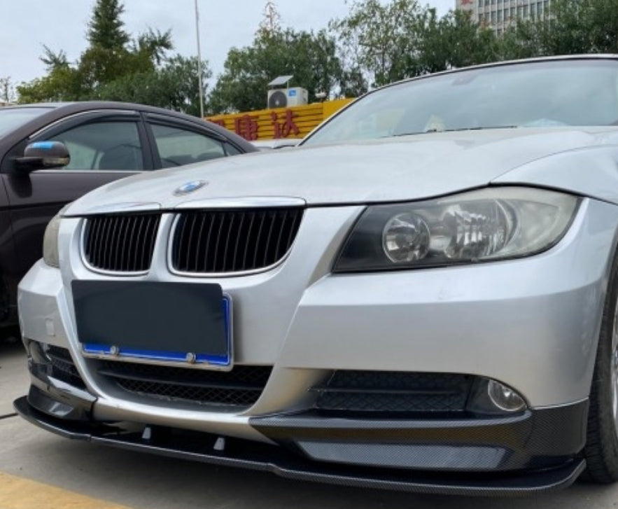 BMW E90, E91 Pre lci kiiltävän musta etulippa vakio etupuskuriin