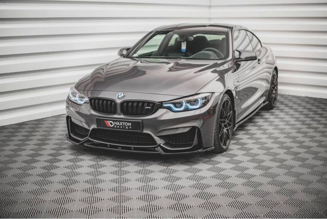 BMW M4 F82 14- etupuskurin kiiltävän musta splitteri etulippa Maxton Design
