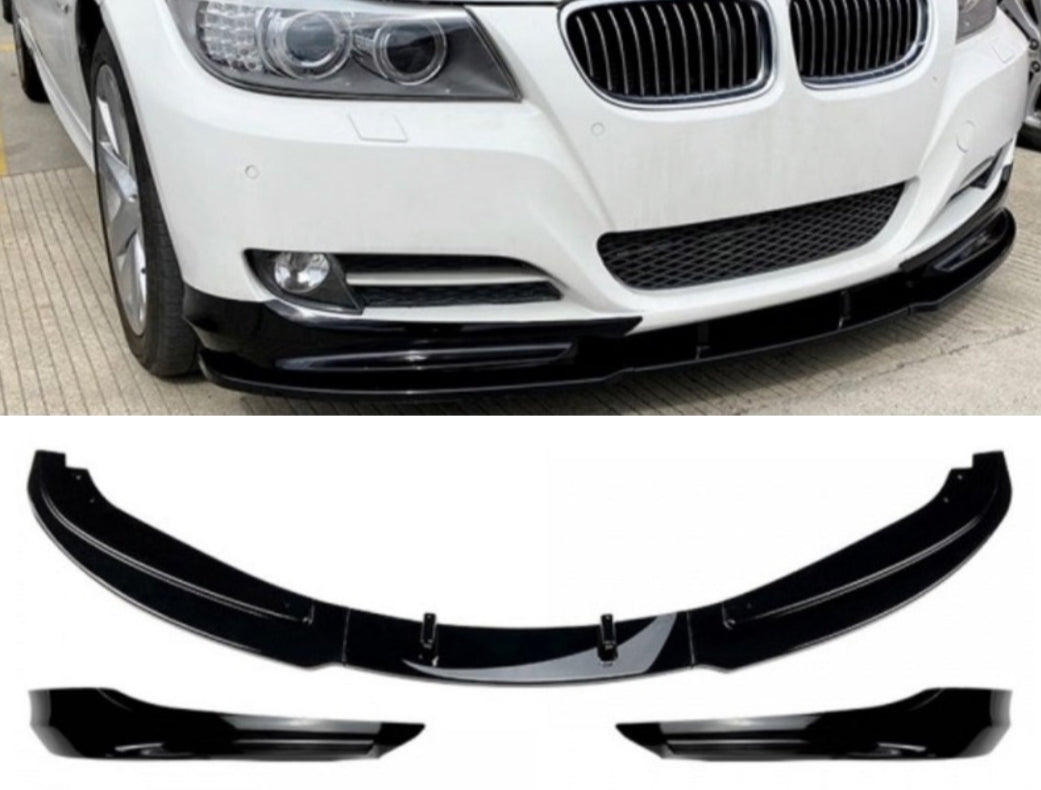 BMW E90, E91 Lci kiiltävän musta etulippa vakio etupuskuriin