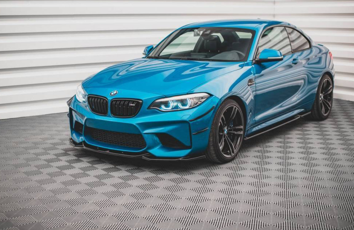 BMW M2 F87 16-20 kiiltävän musta splitteri / etulippa Maxton Design