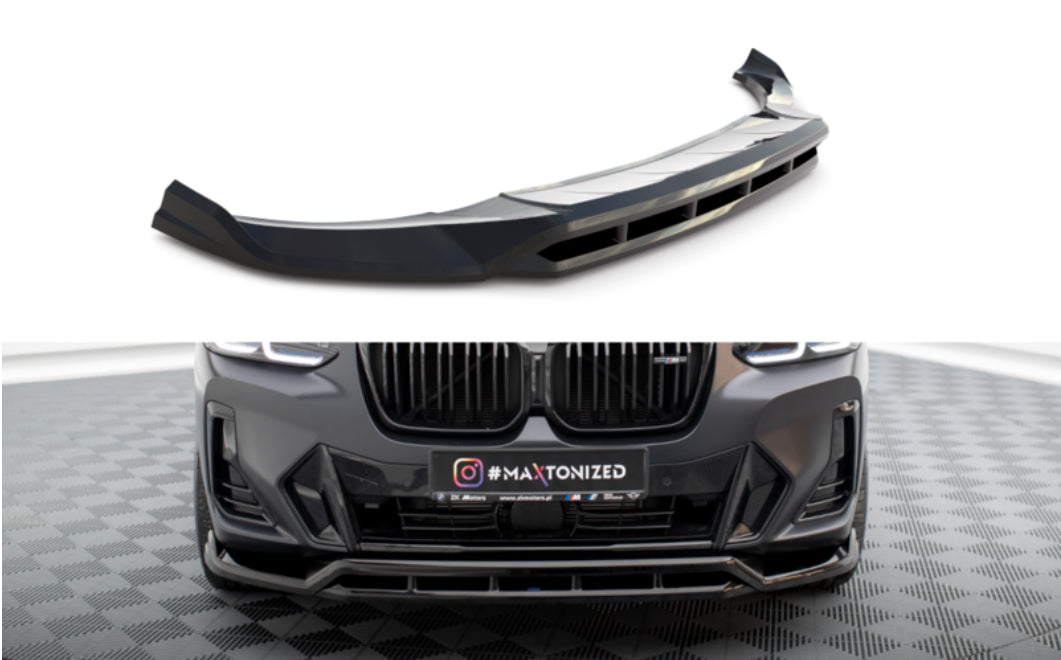 BMW X3 G01 LCI 21- M-Sport etupuskurin kiiltävän musta etulippa / splitteri Maxton Design
