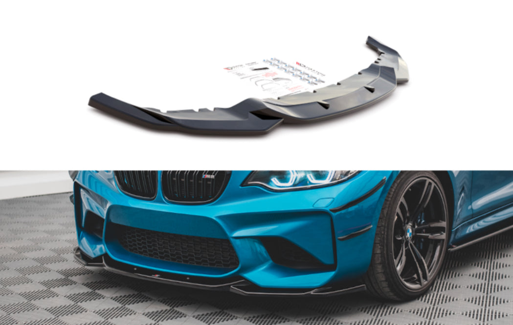 BMW M2 F87 16-20 kiiltävän musta splitteri / etulippa Maxton Design