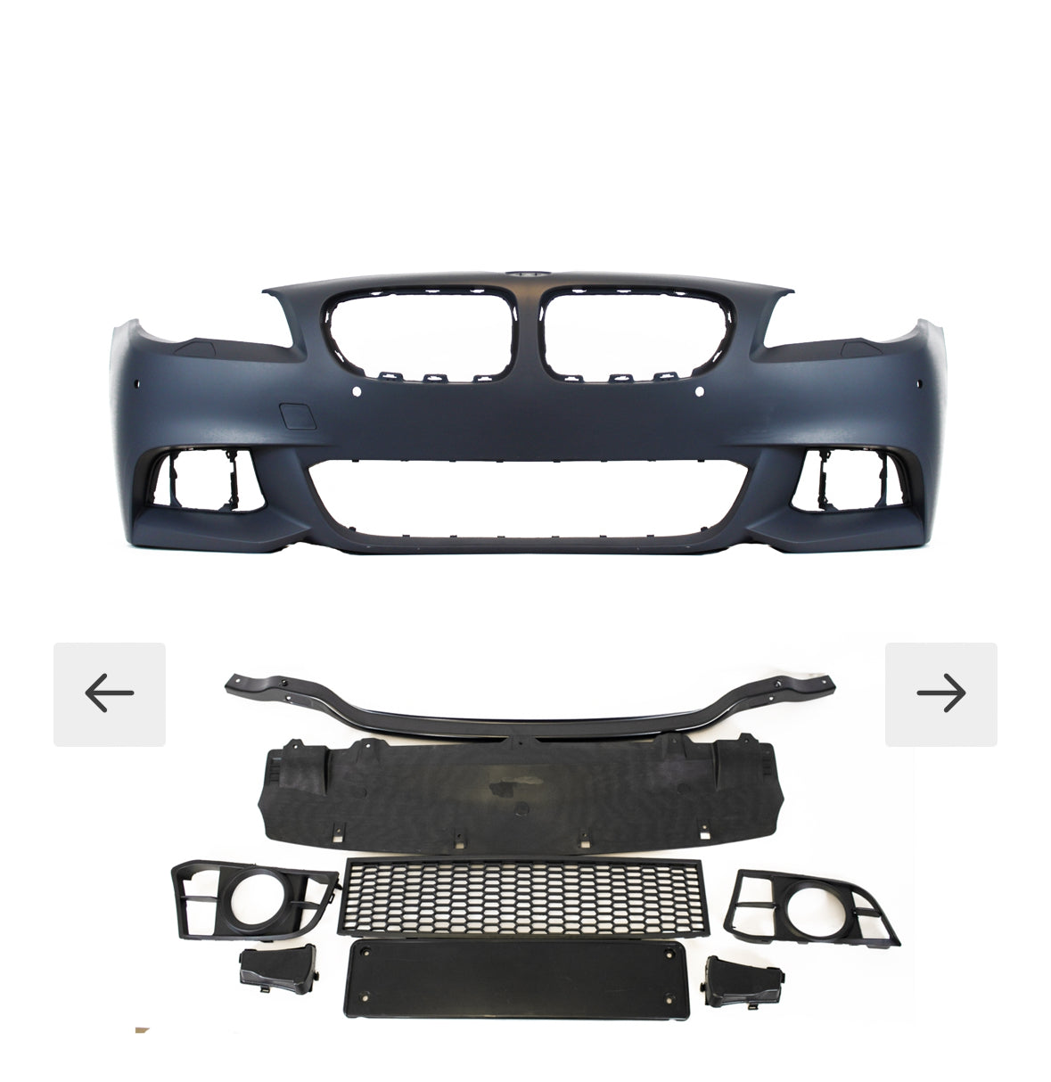 BMW F10 F11 LCI 07.13-16 M5 look etupuskuri pdc sumuvalojen paikoilla