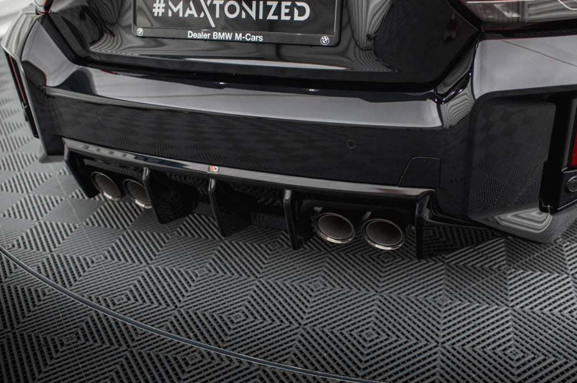 BMW M2 G87 23- kiiltävän musta takapuskurin diffusori Maxton Design