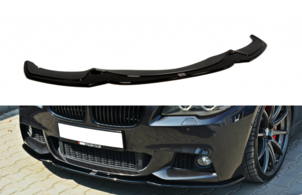 BMW F10 F11 M-Sport etupuskurin kiiltävän musta etulippa / splitteri V2 Maxton Design