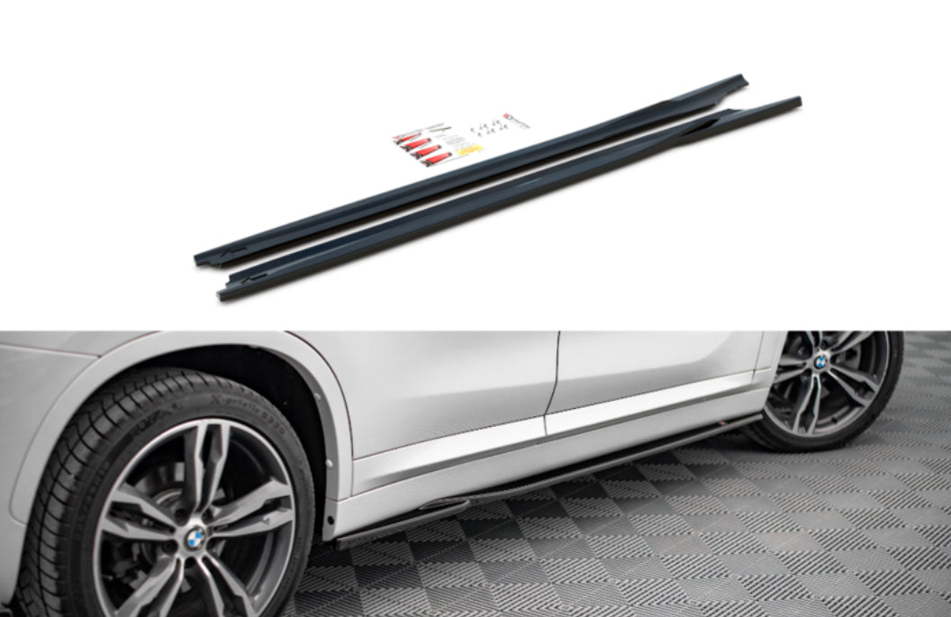 BMW X1 F48 15-19 M-Sport helmojen kiiltävän mustat helmalipat Maxton Design