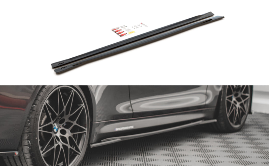 BMW M4 F82 F83 14- helmojen kiiltävän mustat helmalistat Maxton Design