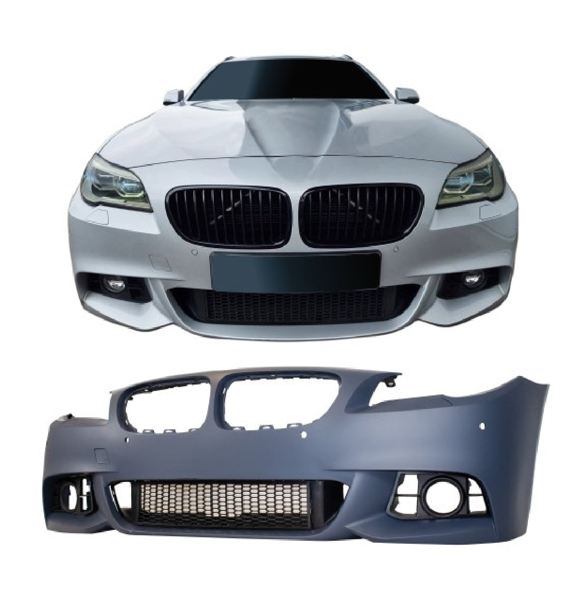 BMW F10 F11 LCI 07.13-16 M5 look etupuskuri pdc sumuvalojen paikoilla