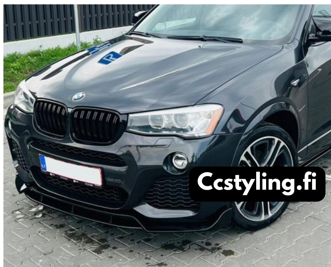 BMW X3 F25 LCI, X4 F26 Aero Style kiiltävän musta etulippa