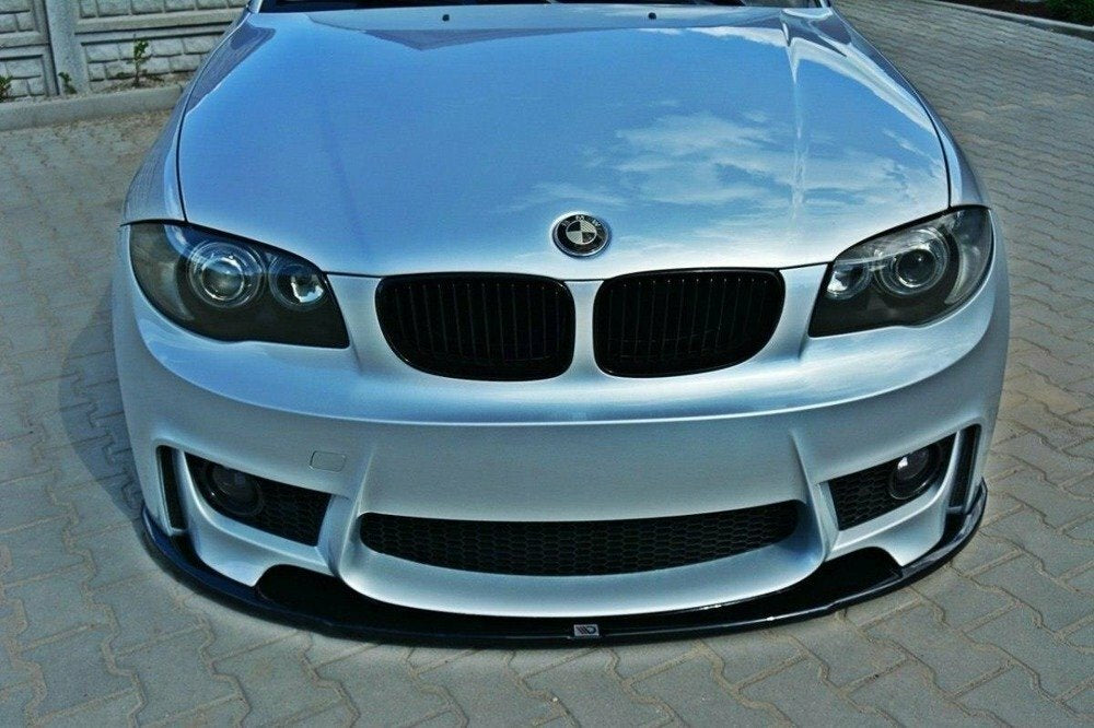 BMW E81 E87 04-08 M1 etupuskurin kiiltävän musta splitteri / etulippa Maxton Design