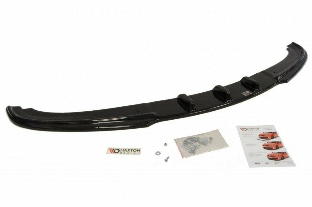 BMW E90 E91 05-12 kiiltävän musta vakioetupuskurin etulippa / splitteri Maxton Design V1