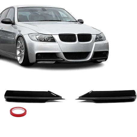 BMW E90 / E91 05-08 M-sport kiiltävän mustat etupuskurin splitterit