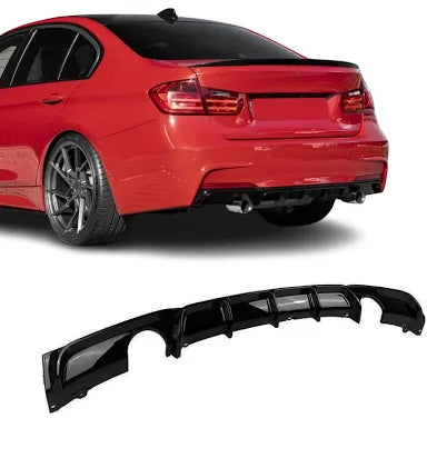 BMW F30 F31 M-Performance diffusori kiiltävän musta M-Sport takapuskuriin