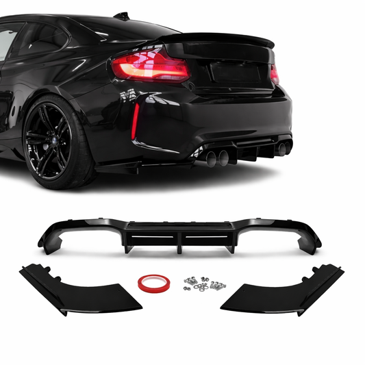 BMW M2 F87 CS-Style kiiltävän musta takadiffuusori