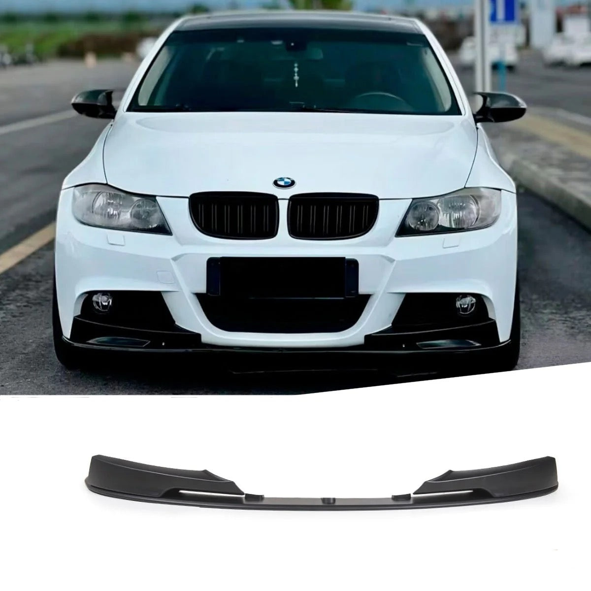 BMW E90 / E91 LCI M-Performance kiiltävän musta etulippa