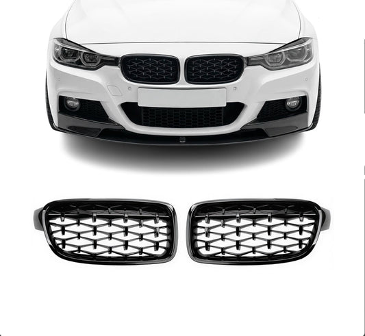 BMW F30 F31, Kiiltävän mustat Diamond munuaiset