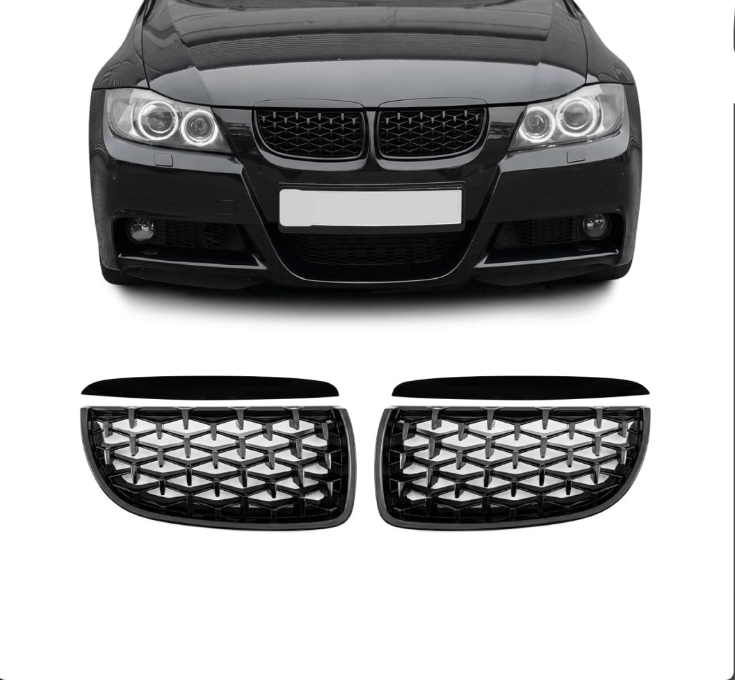 BMW E90 E91 Pre Lci Diamond Munuaiset Kiiltävä Musta