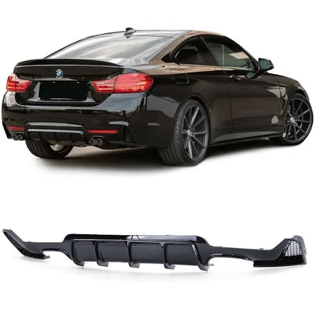 BMW F32 F33 F36, M-Performance kiiltävän musta takapuskurin diffusori
