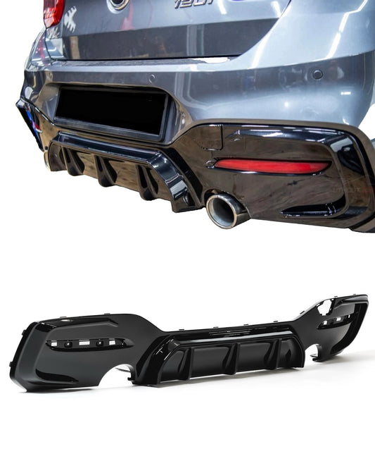 BMW F20 F21 LCI M-performance look takapuskurin diffuusori kiiltävän musta