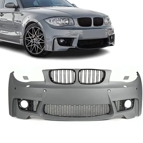 BMW E81 E82 E87 E88 1M-look etupuskuri. PDC / SRA sisältää munuaiset