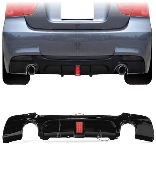 BMW E90 E91 05-13 M-Performance takapuskurin diffuusori jarruvalolla kiiltävän musta