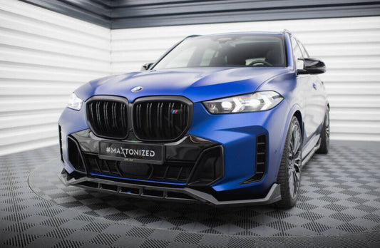 BMW X5 G05 facelift 23- M-Sport etupuskurin kiiltävän musta splitteri / etulippa Maxton Design