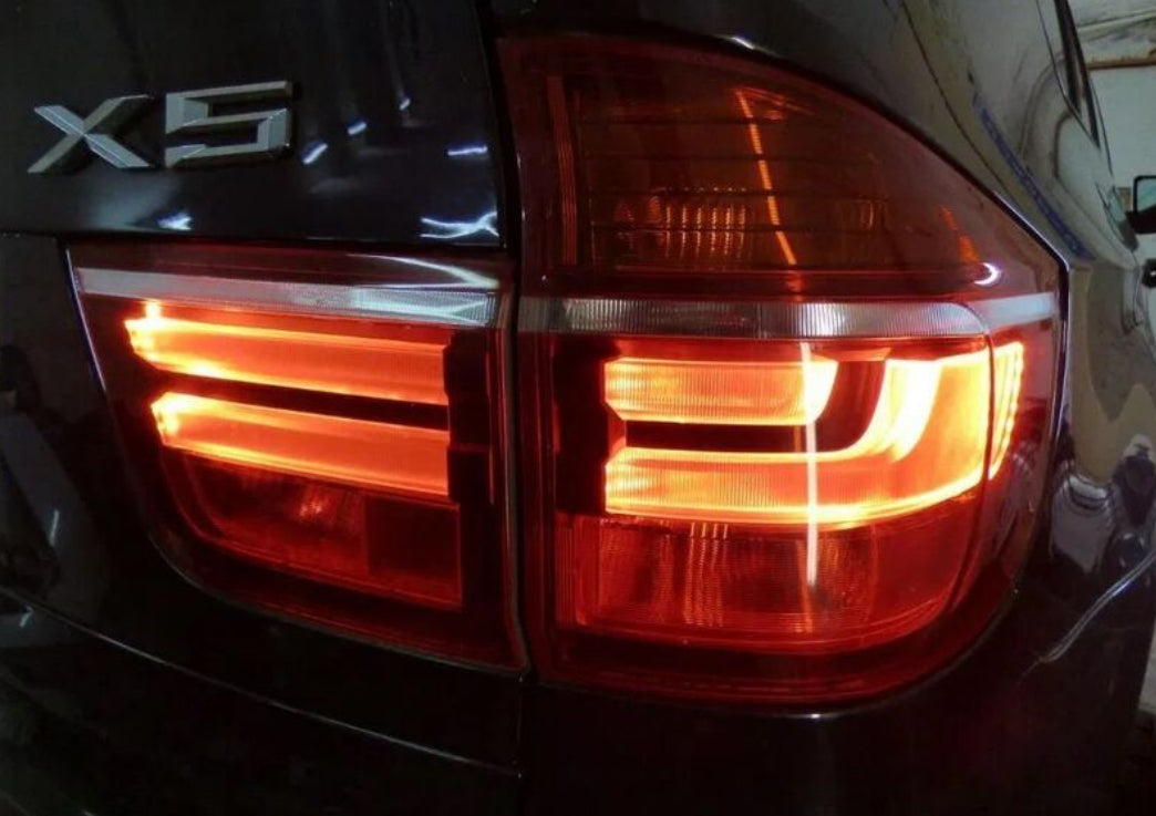 BMW X5 E70 07-10 punaiset led bar takavalot