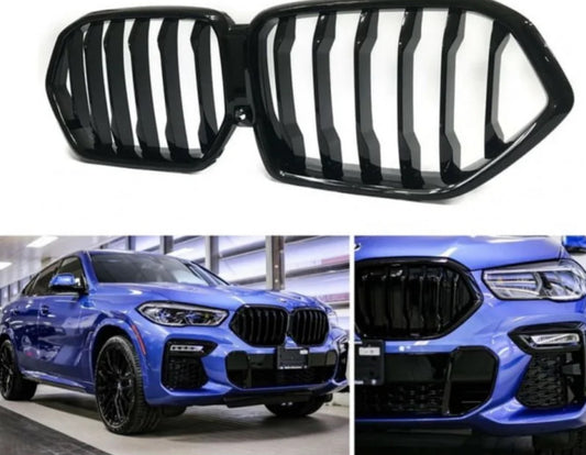 Bmw X6 G06 M-look kiiltävän mustat munuaiset