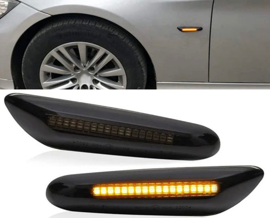 BMW E81 E84 E87 E90 E92 E93 Mustat Sivu Vilkut Led Juoksevat